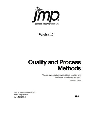 Cover image: JMP 12 Quality and Process Methods 9781629594668