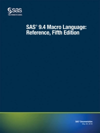 Imagen de portada: SAS 9.4 Macro Language 5th edition 9781629608075