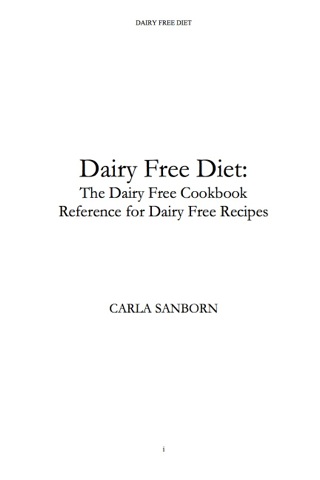 表紙画像: Dairy Free Diet