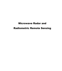 Imagen de portada: Microwave Radar and Radiometric Remote Sensing 1st edition 9780472119356