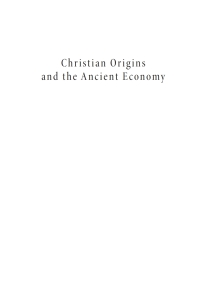 صورة الغلاف: Christian Origins and the Ancient Economy 9781625641816