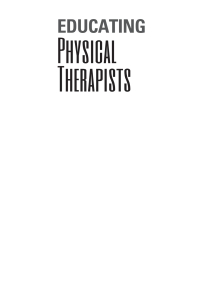 صورة الغلاف: Educating Physical Therapists 9781630914110