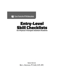 صورة الغلاف: Entry-Level Skill Checklists for Physical Therapist Assistant Students 9781630919986