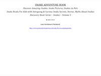 صورة الغلاف: Snake Adventure Book: Discover Amazing Snakes, Snake Pictures, Snakes As Pets