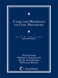 Cover image: Cases and Materials on Civil Procedure, 2014 Supplement 6th edition 9781630435288