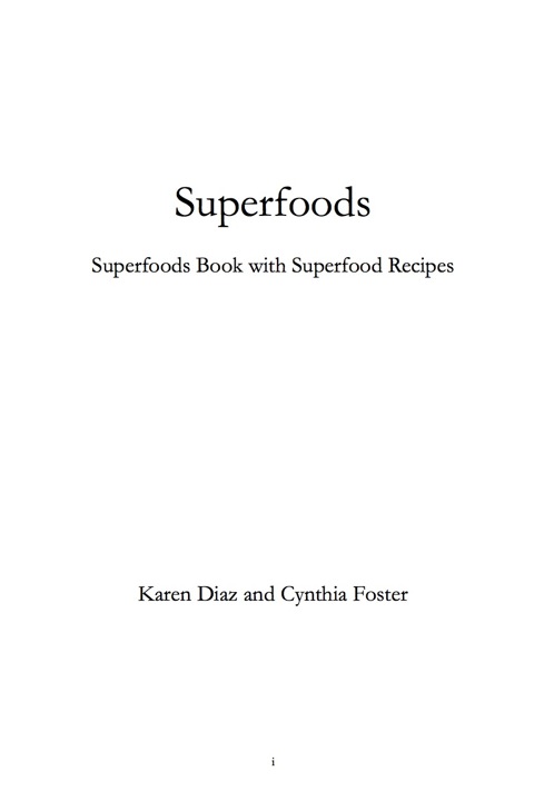 Superfoods: Superfoods Book with Superfood Recipes - FULL INSTANT DOWNLOAD | PDF DOCX EPUB