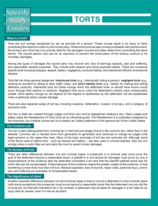 Cover image: Torts (Speedy Study Guides) 9781633835948