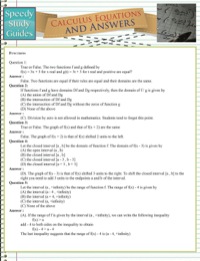 صورة الغلاف: Calculus Equations And Answers (Speedy Study Guides) 9781633839335