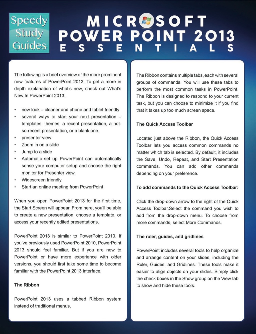 Microsoft Powerpoint 2013 Essentials (Speedy Study Guides)