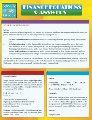 Titelbild: Finance Equations & Answers (Speedy Study Guides) 9781633839908