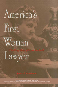 Cover image: America's First Woman Lawyer 9780879758127