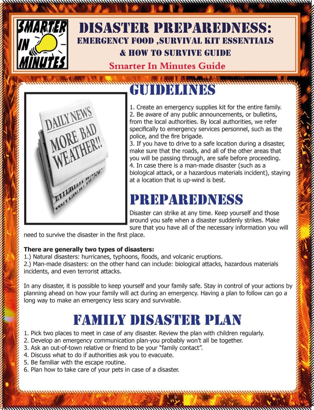 Disaster Preparedness Emergency Food, Survival Kit Essentials & How to Survive Guide