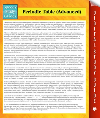 Cover image: Periodic Table (Advanced) 9781634286442