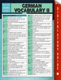 Imagen de portada: German Vocabulary II (Speedy Language Study Guides) 9781634288415