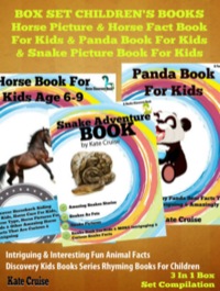 صورة الغلاف: Box Set Children's Books: Horse Picture & Horse Fact Book For Kids & Panda Book For Kids & Snake Picture Book For Kids