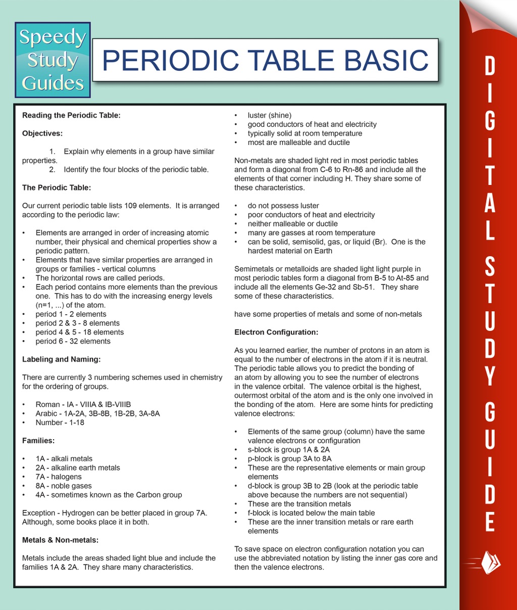 Periodic Table Basic Speedy Study Guides