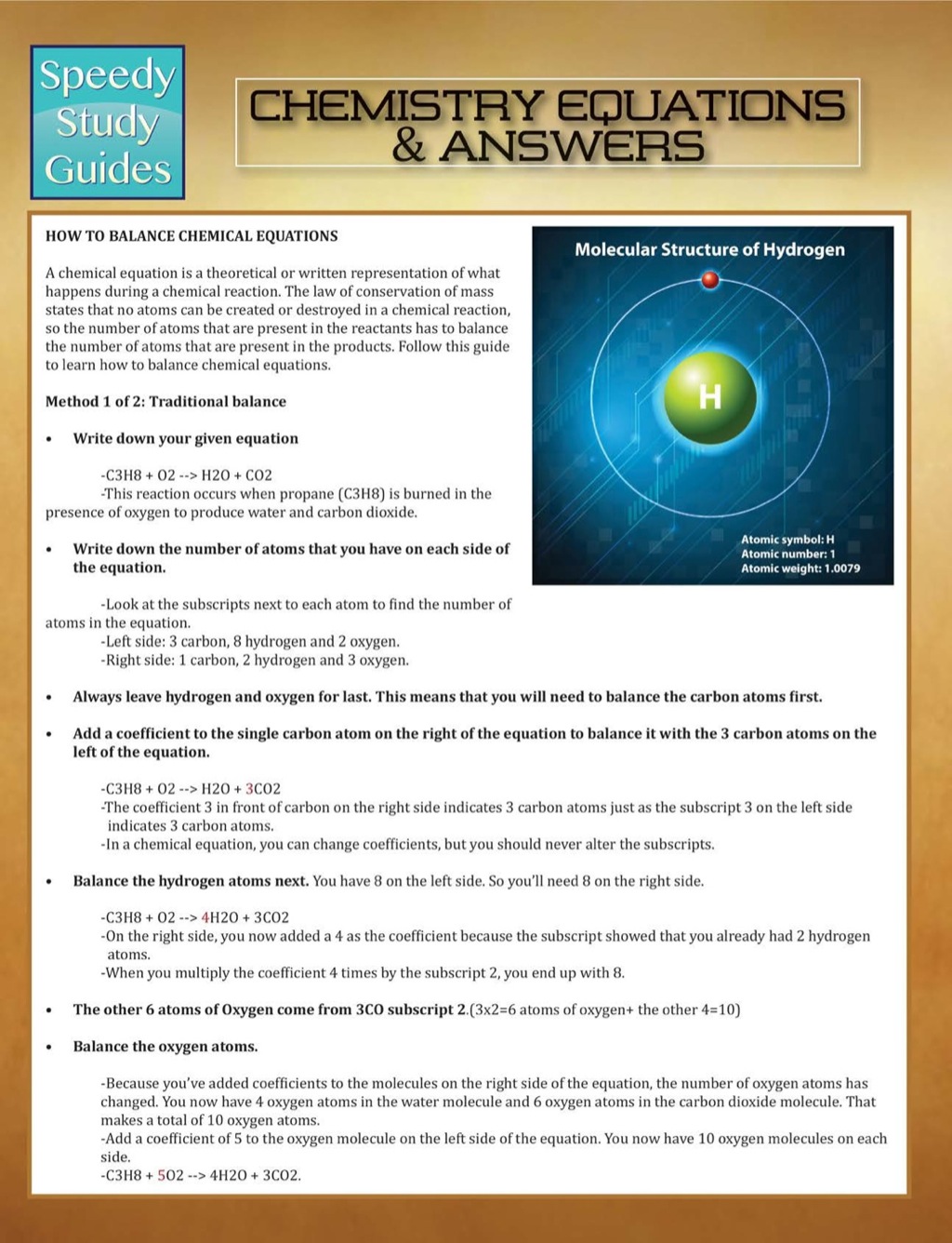 Chemistry Equations & Answers Speedy Study Guides