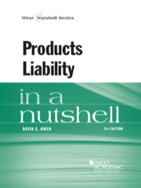 Cover image: Owen's Products Liability in a Nutshell 9th edition 9780314268402