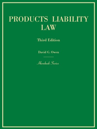 Cover image: Owen's Products Liability Law 3rd edition 9780314268396