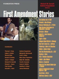 Cover image: Garnett and Koppelman's First Amendment Stories 1st edition 9781599417752