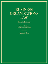 Cover image: Cox and Hazen's Business Organizations Law, 4th (Hornbook Series) 4th edition 9781634592277