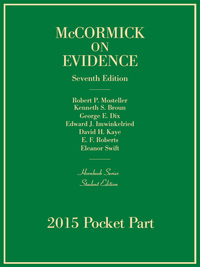 Cover image: McCormick's Evidence, 2016 Pocket Part 9781634605090