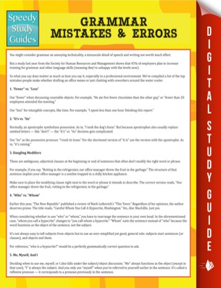 Omslagafbeelding: Grammar Mistakes & Errors (Speedy Study Guide) 9781635011937
