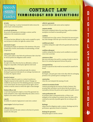Titelbild: Contract Law Terminology and Definitions (Speedy Study Guide) 9781635013559