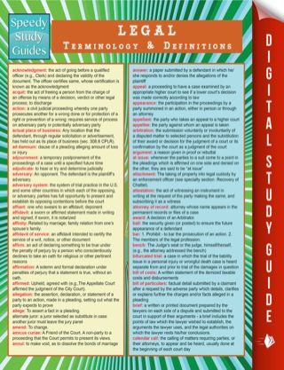 Imagen de portada: Legal Terminology and Definitions (Speedy Study Guide) 9781635013627