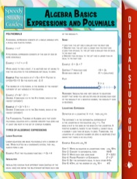 Titelbild: Algebra Basics, Expressions and Polymials (Speedy Study Guide) 9781635014204