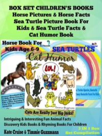 表紙画像: Box Set Children's Books: Horse Pictures & Horse Facts - Sea Turtle Picture Book For Kids & Sea Turtle Facts & Cat Humor Book