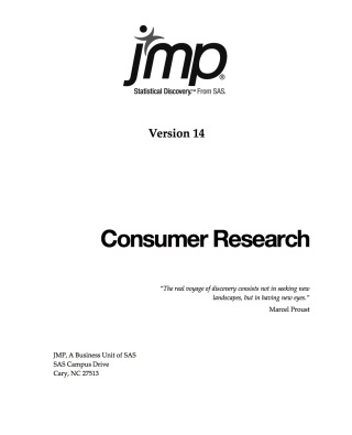 Cover image: JMP 14 Consumer Research 9781635264975