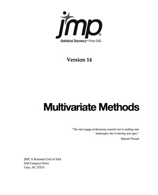 Cover image: JMP 14 Multivariate Methods 9781635265170