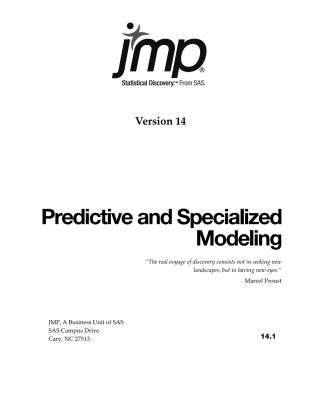 Titelbild: JMP 14 Predictive and Specialized Modeling 9781635265217