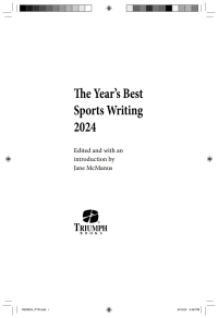 Imagen de portada: The Year's Best Sports Writing 2024 9781637276525