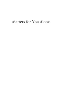 Imagen de portada: Matters for You Alone 9781639821655