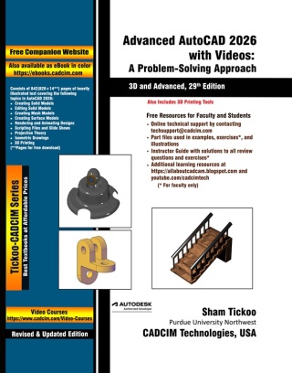Cover image: Advanced AutoCAD 2026 with Videos: A Problem-Solving Approach, 3D and Advanced, 29th Edition 29th edition 9781640573277
