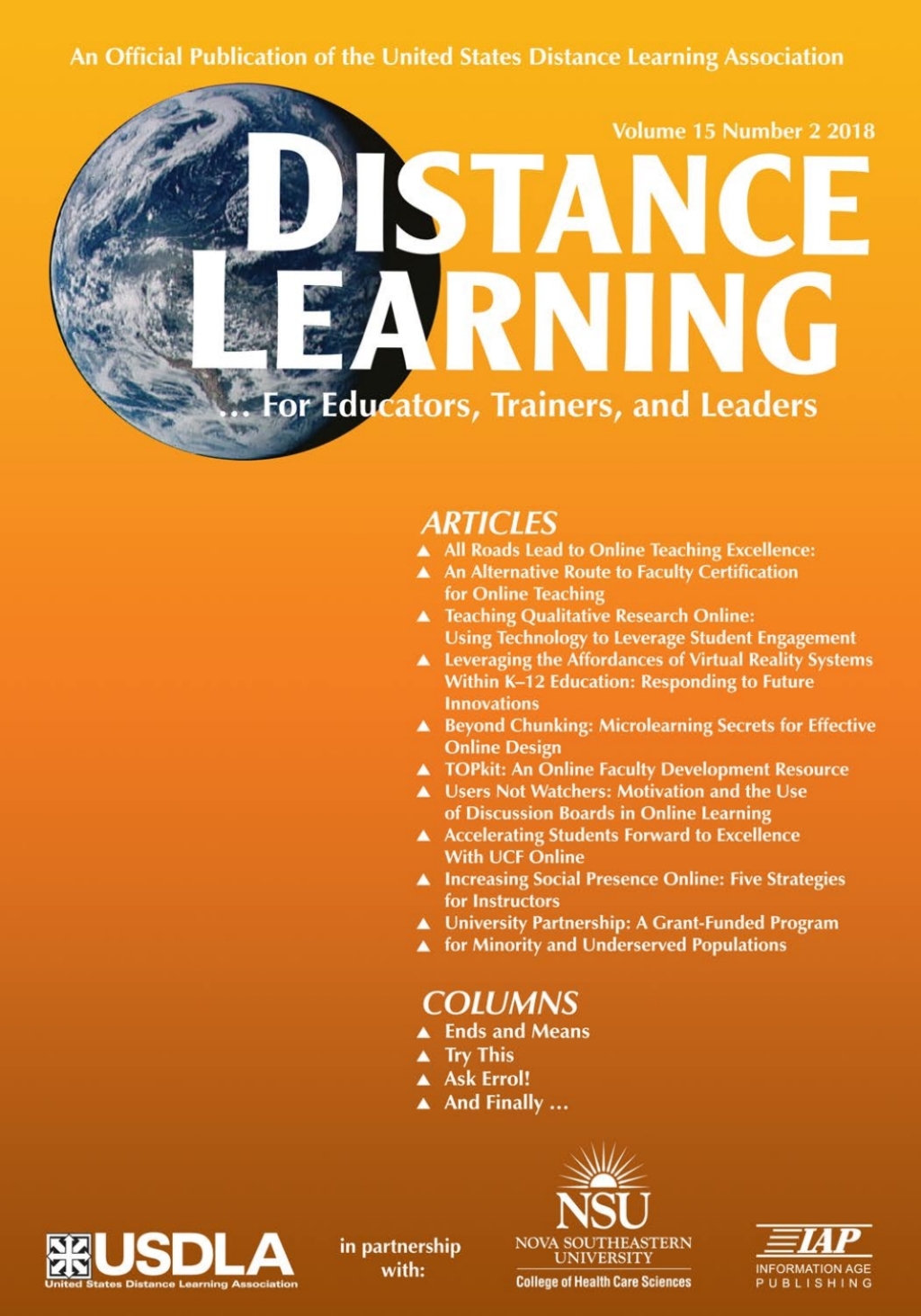 Distance Learning: Volume 15 #2