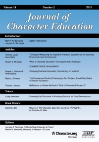 Titelbild: Journal of Character Education: Vol. 14 #2 9781641135108