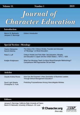Cover image: Journal of Character Education: Vol. 15 #1 9781641137553