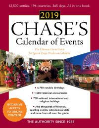 Cover image: Chase's Calendar of Events 2019 62nd edition 9781641432634