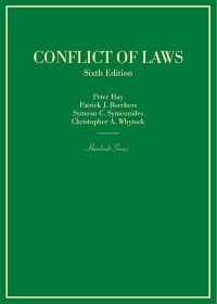 Cover image: Hay, Borchers, Symeonides, and Whytock's Conflict of Laws 6th edition 9781634603324