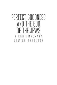 صورة الغلاف: Perfect Goodness and the God of the Jews 9781618118387