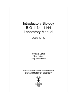 Cover image: Introductory Biology Lab Manual 2nd edition 9781680365573