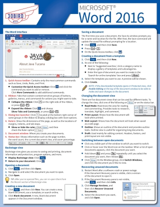 Cover image: Microsoft Word 2016 Quick Reference Card 1st edition 9781943248513