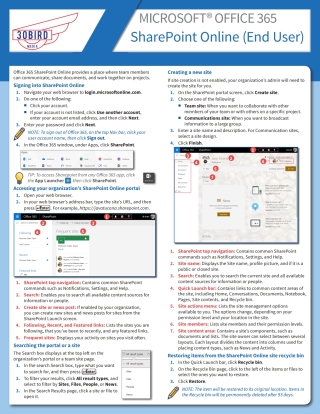 Cover image: Office 365 SharePoint End User ShortTrack Training 1st edition 9781948965316