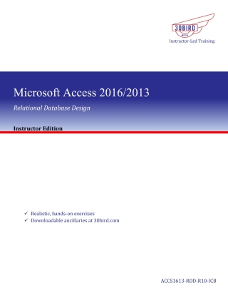 Cover image: Access 2016 Relational Database Design (Instructor Edition) 1st edition 9781646850402