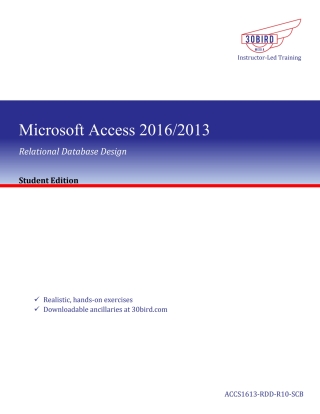 Imagen de portada: Access 2016 Relational Database Design (Student Edition) 1st edition 9781646850419