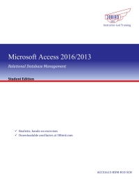 Imagen de portada: Access 2016 Relational Database Management (Student Edition) 1st edition 9781646850457
