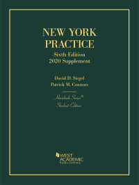 Cover image: Siegel's New York Practice, 6th, Student Edition, 2020 Supplement (Hornbook Series) 9781647087128